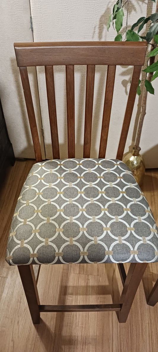 Set of 2 Wood Bar Stools